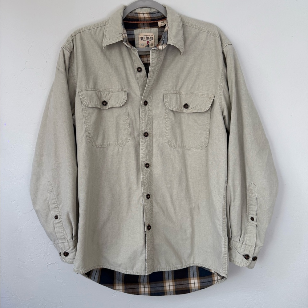 RedHead Khaki Plaid-Lined Cargo Jacket